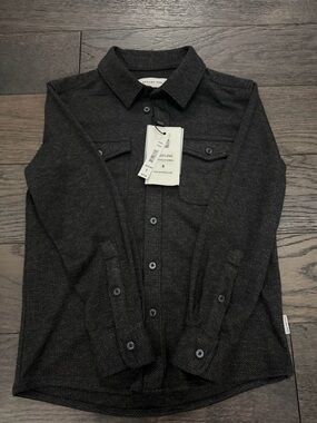 Kids' Long-Sleeve Button-Down Shirt - Dark Charcoal